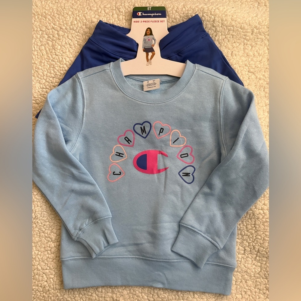 Champion Kids Light Blue Heart Logo Sweatshirt